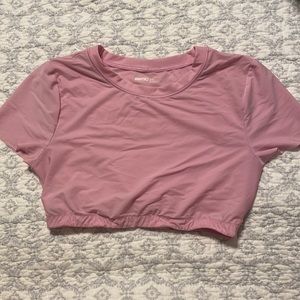 Cropped Aerie Smoothez Pink T-Shirt